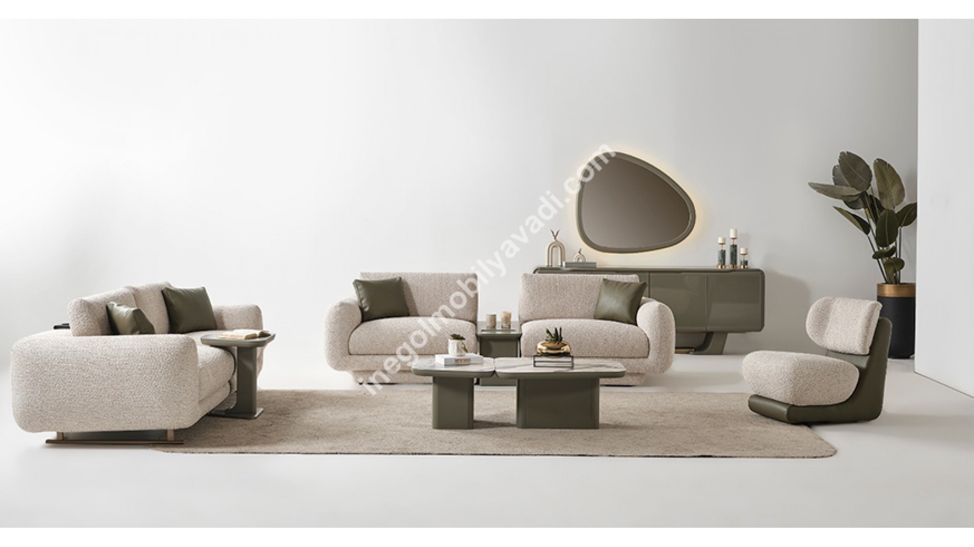 Star Yeşil Modern Koltuk Takımı 4+3+1 